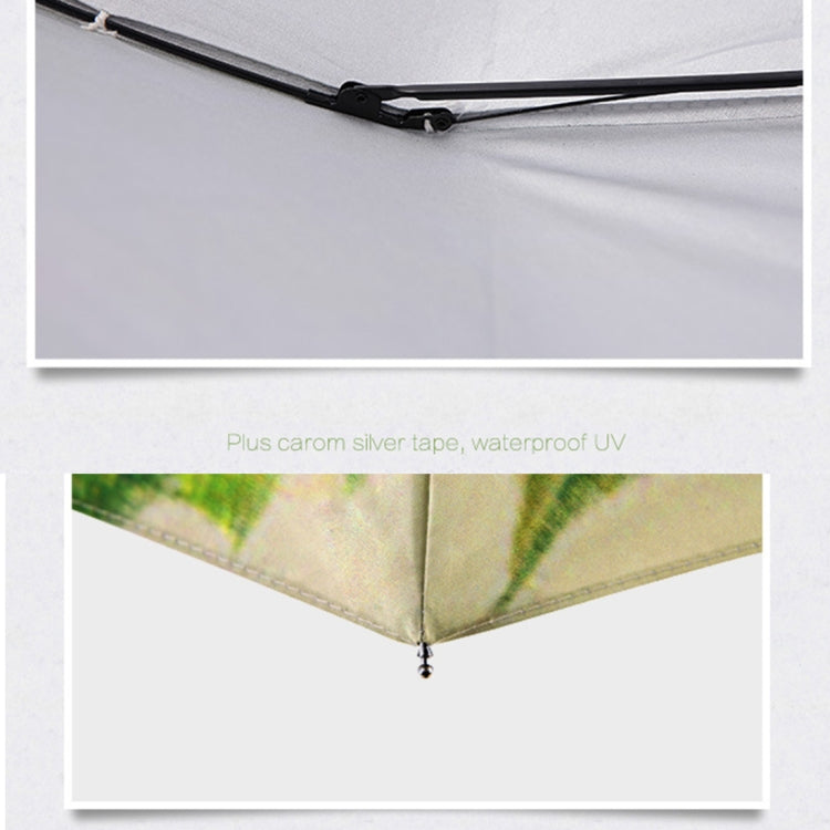 Creative Fashion Three Fold Lazy Cat Pattern Silver Tape Anti Ultraviolet Sunshade Umbrella, Cat Pattern Silver Tape Umbrella