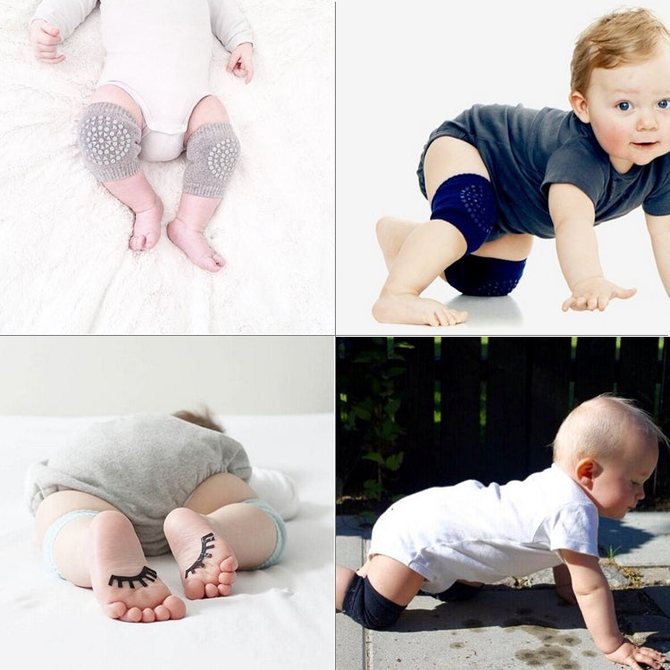 One Pair Anti-slip Children Baby Crawling Walking Knee Guard Elbow Guard Protecting Pads, 12*9CM (Blue), 12*9CM (Light Grey), 12*9CM (Black), 12*9CM (Pink), 12*9CM (Green), 12*9CM (Grey)