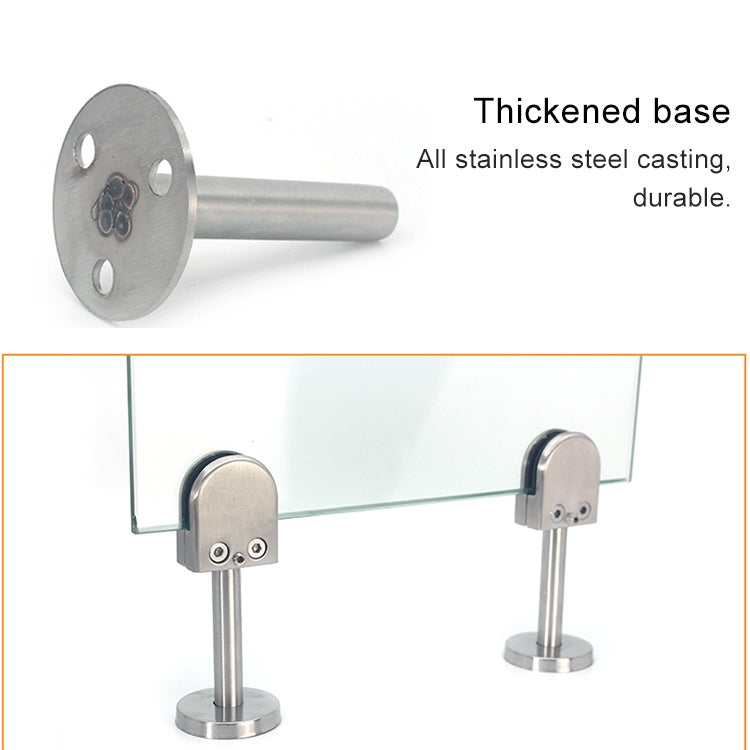 304 Stainless Steel Glass Fish Mouth Support Rod Fixing Clip with 14x100mm Rod, Specification: XL, XL, with 14x100mm Rod