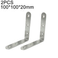2pcs Stainless Steel 90 Degree Angle Bracket,Corner Brace Joint Bracket Fastener Furniture Cabinet Screens Wall (100mm), 100mm (2pcs)