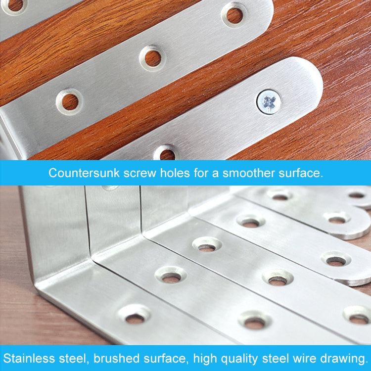 2pcs Stainless Steel 90 Degree Angle Bracket,Corner Brace Joint Bracket Fastener Furniture Cabinet Screens Wall (100mm), 100mm (2pcs)