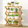 4-Layer Balcony Living Room Collapsible Solid Wood Flower Stand Potted Planting Shelves, Length: 50cm, 50cm 4-Layer