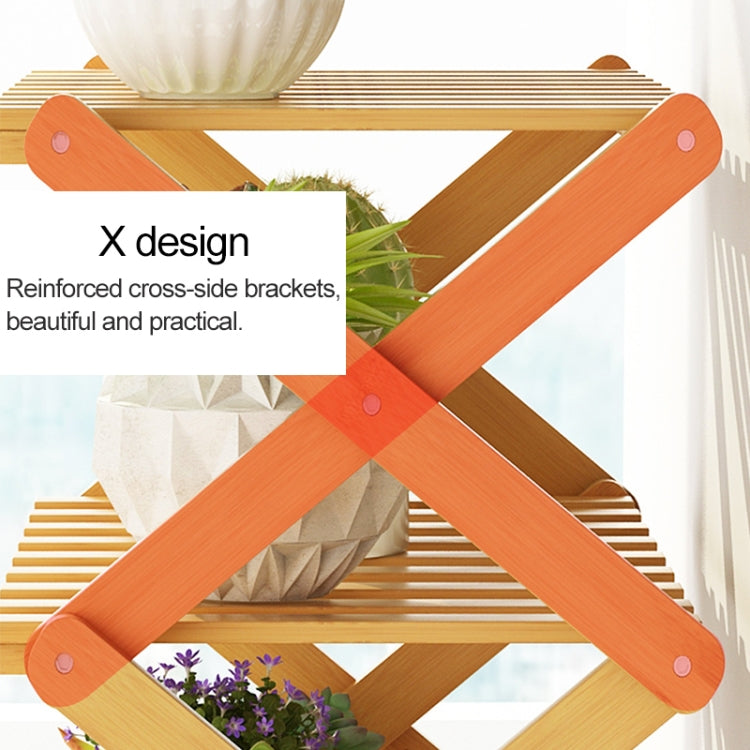 6-Layer Balcony Living Room Collapsible Solid Wood Flower Stand Potted Planting Shelves, Length: 100cm, 100cm 6-Layer