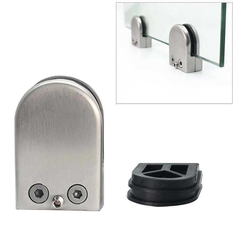 5-8mm Concave Curved Bottom Matte Polished  201 Stainless Steel Fixed Clip Railing Glass Wood Layer Board Clamp Bracket, 5-8mm, Curved Bottom, 201 Stainless Steel