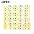 20 PCS Round Shape Number Sticker Shoe Size Label, Number 0-9, Number 0-9