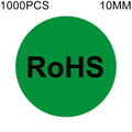 1000 PCS Round Shape Self-adhesive RoHS Sticker RoHS Label, Diameter: 10mm