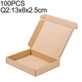100 PCS Kraft Paper Shipping Box Packaging Box, Size: Q2, 13x8x2.5cm, 13x8x2.5cm