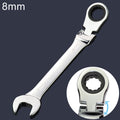 8mm Dual-use Opening Plum Ratcheting Angled Wrench , Length: 13.8cm, 8mm