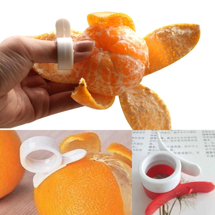 10pcs Ring Type Lemon Orange Tangerine Opener Peeler Peel Slicer Cutter Fruit Skin Remover Knife Helper, Random Color Delivery, 100 PCS  Ring Type