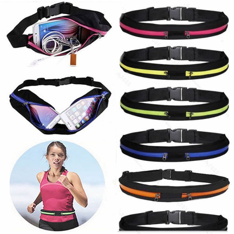 Sports Waterproof Elastic Waist Bag Two Pockets Fanny Pack Zip Pouch, Green, Sports+Orange, Blue, Sports+Black, Magenta