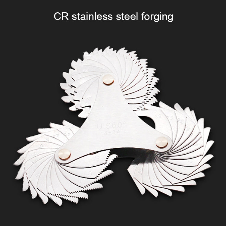 58 PCS Metric 60 Degrees +British 55 Degrees CR Stainless Steel Thread Gauge, 58 PCS Thread Gauge