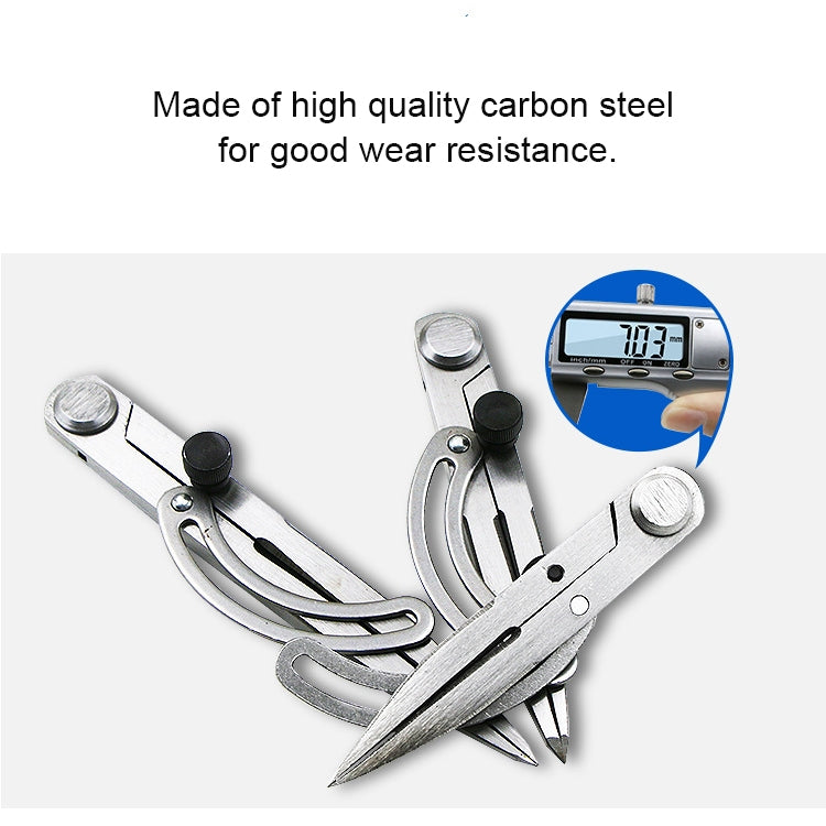 Carbon Steel Head Spacing Gauge Compasses Industrial Leather Side Liner Tool, Length: 126mm, Length: 126mm