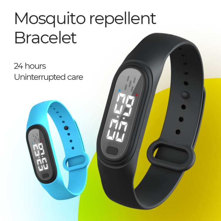 Q2 Outdoor Ultrasonic Electronic Mosquito Repellent Bracelet, Support Three-gear Mode & Time Display, Q2 (Black), Q2 (Pink), Q2 (Blue), Q2 (White)