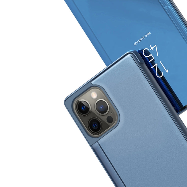 Plated Mirror Horizontal Flip Leather Phone Case with Holder, For iPhone 16 Pro, For iPhone 16 Plus, For iPhone 16, For iPhone 15 Pro Max, For iPhone 15 Pro, For iPhone 15 Plus