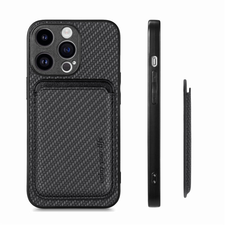 Carbon Fiber Leather Card Magsafe Phone Case, For iPhone 15 Pro Max, For iPhone 15 Pro, For iPhone 15 Plus, For iPhone 15