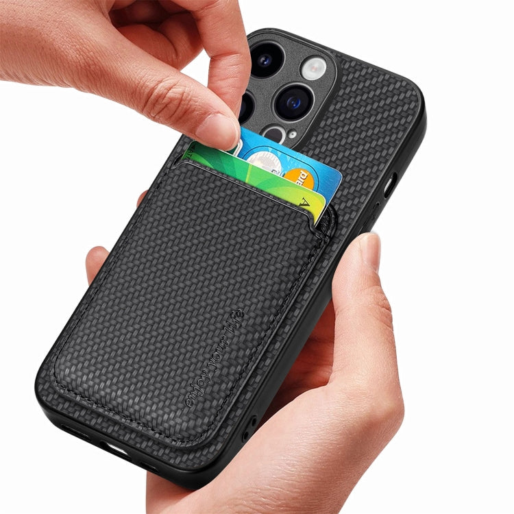 Carbon Fiber Leather Card Magsafe Phone Case, For iPhone 15 Pro Max, For iPhone 15 Pro, For iPhone 15 Plus, For iPhone 15