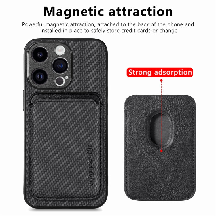 Carbon Fiber Leather Card Magsafe Phone Case, For iPhone 15 Pro Max, For iPhone 15 Pro, For iPhone 15 Plus, For iPhone 15
