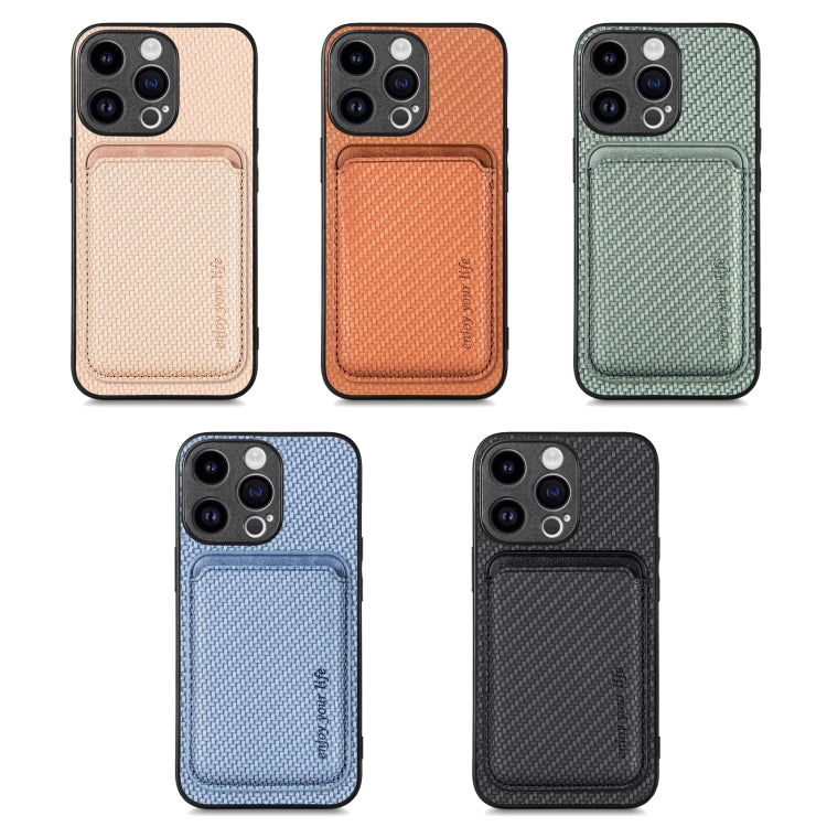 Carbon Fiber Leather Card Magsafe Phone Case, For iPhone 15 Pro Max, For iPhone 15 Pro, For iPhone 15 Plus, For iPhone 15