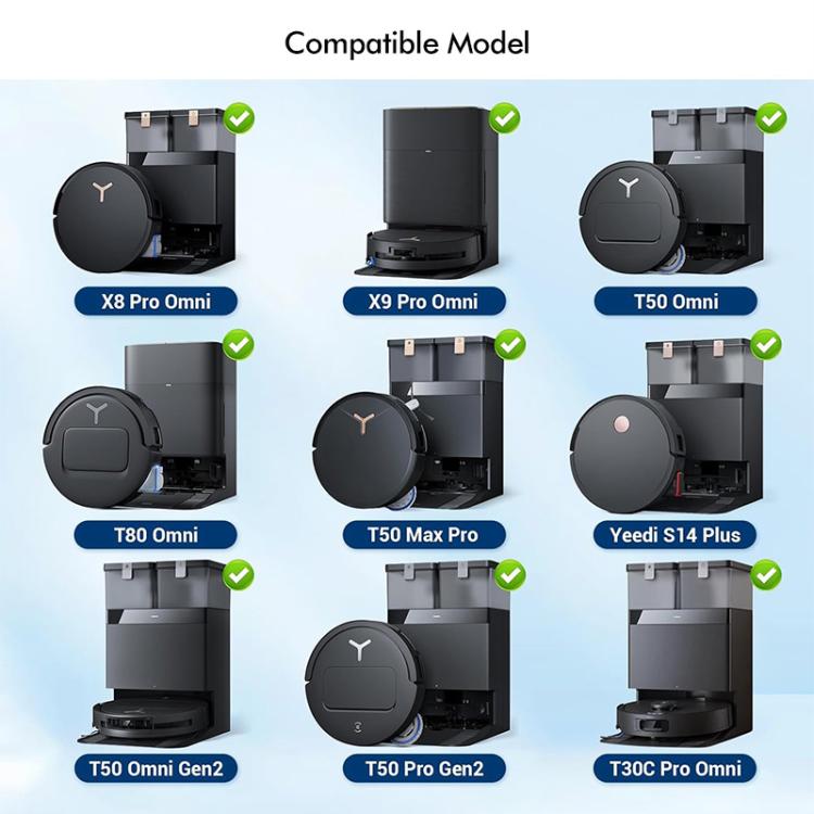 JUNSUNMAY 6pcs Dust Bags for Ecovacs Deebot X8 Pro Omni / T50 Pro Omni / T50 Max Pro Omni / T80 Omni / X9 Pro Omni