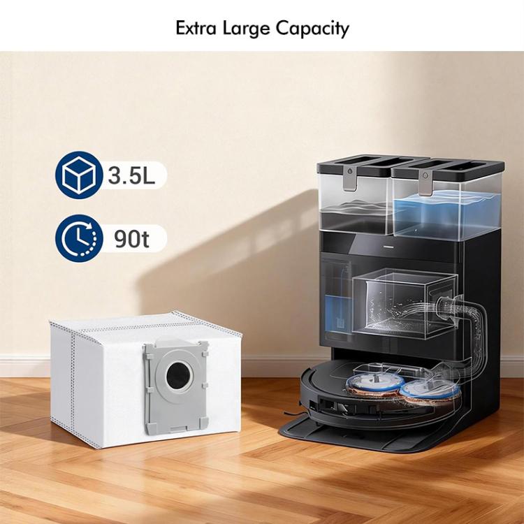 JUNSUNMAY 6pcs Dust Bags for Ecovacs Deebot X8 Pro Omni / T50 Pro Omni / T50 Max Pro Omni / T80 Omni / X9 Pro Omni