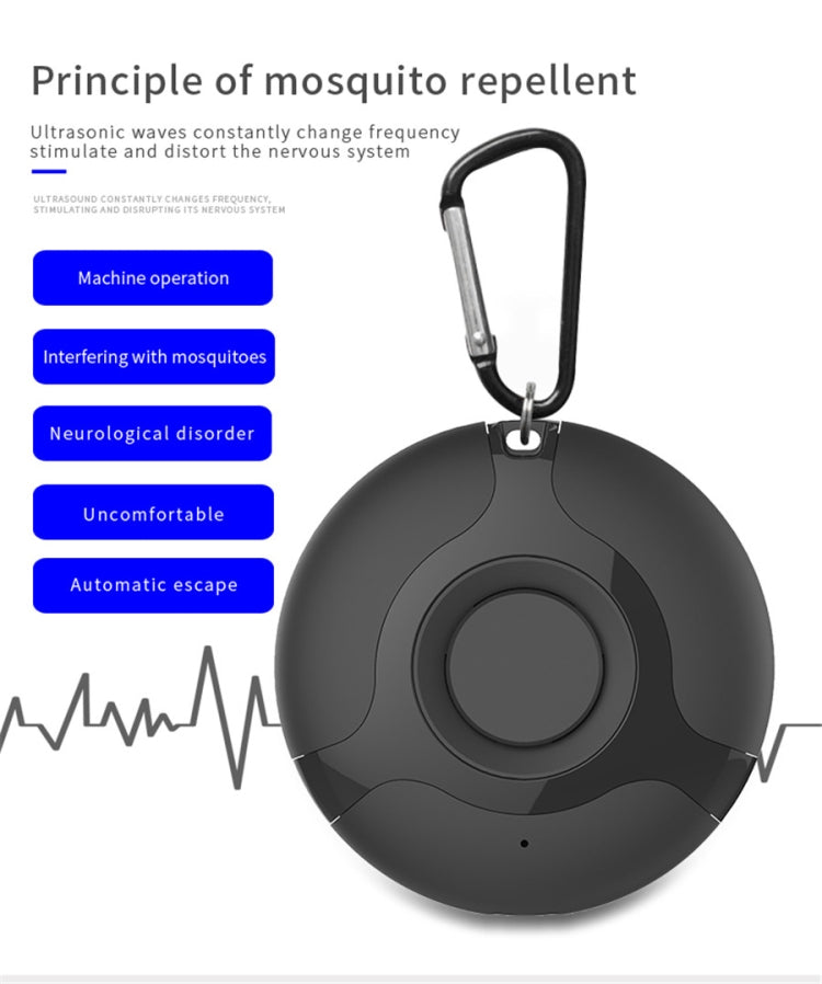 Ultrasonic Mosquito Repellent Electronics Cockroach Spider USB Charging Smart Mosquito Drive, Black, White