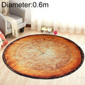 3D Growth Ring Pattern Bathroom  Living Room Carpets Home Decor Mat, Diameter about 0.6m