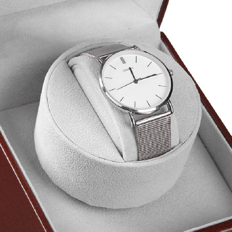 Leather Single Watch Box Electric Motor Watch Shaker Automatic Watch Shaker ，US Plug, Single, Black Leather, Single, Brown Leather