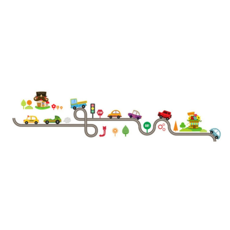 Cartoon Track Car Children Bedroom Wall Stickers Decorative Green Wall Stickers, ZY082, ZY083