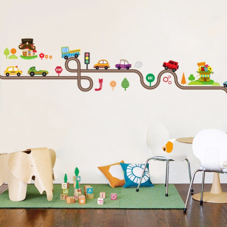 Cartoon Track Car Children Bedroom Wall Stickers Decorative Green Wall Stickers, ZY082, ZY083