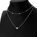 Jewelry Vintage Simple Copper Heart Multi - Layer Clavicle Necklace Wholesale Necklace, Silver, gold