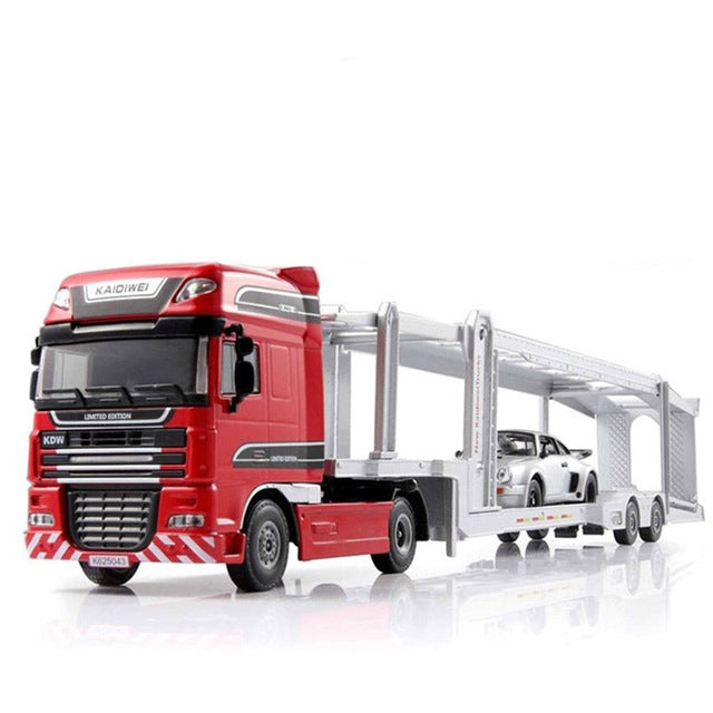 Alloy 1:50 Double-Deck Car Transporter Truck Diecast  Vehicle Model Toy