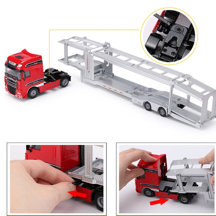 Alloy 1:50 Double-Deck Car Transporter Truck Diecast  Vehicle Model Toy