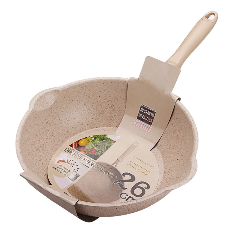 Thick Bottom Maifan Stone Household Small Frying Pan Non Stick Pan Deep Frying Pan, 20cm Black Without Cover, 20cm Beige Without Cover, 24cm Black Without Cover, 24cm Beige Without Cover, 26cm Black Without Cover, 26cm Beige Without Cover              ...