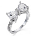 Female Fashion Lovely Bowknot Design Zircon Ring, 8, 10