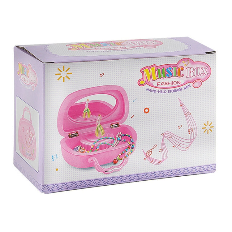 Creative Ballet Girl Handbag Design Music Jewelry Box, Pink, Green