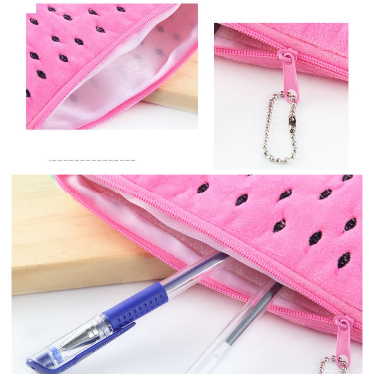 Cute Watermelon Shape Plush Pencil Bag, Watermelon Shape Pencil Bag