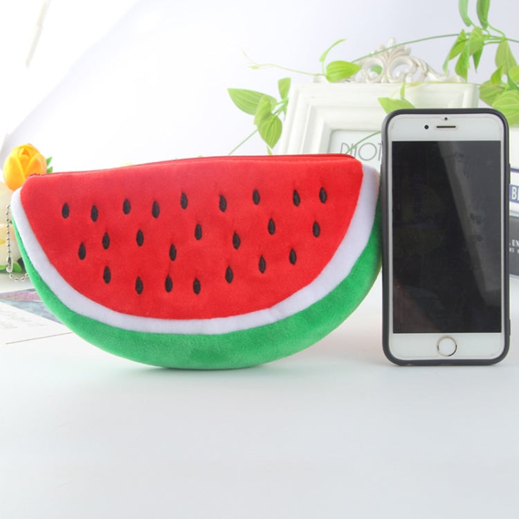 Cute Watermelon Shape Plush Pencil Bag, Watermelon Shape Pencil Bag