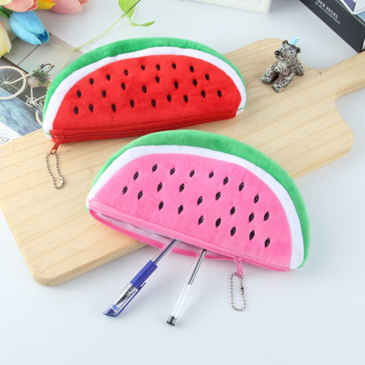 Cute Watermelon Shape Plush Pencil Bag, Watermelon Shape Pencil Bag