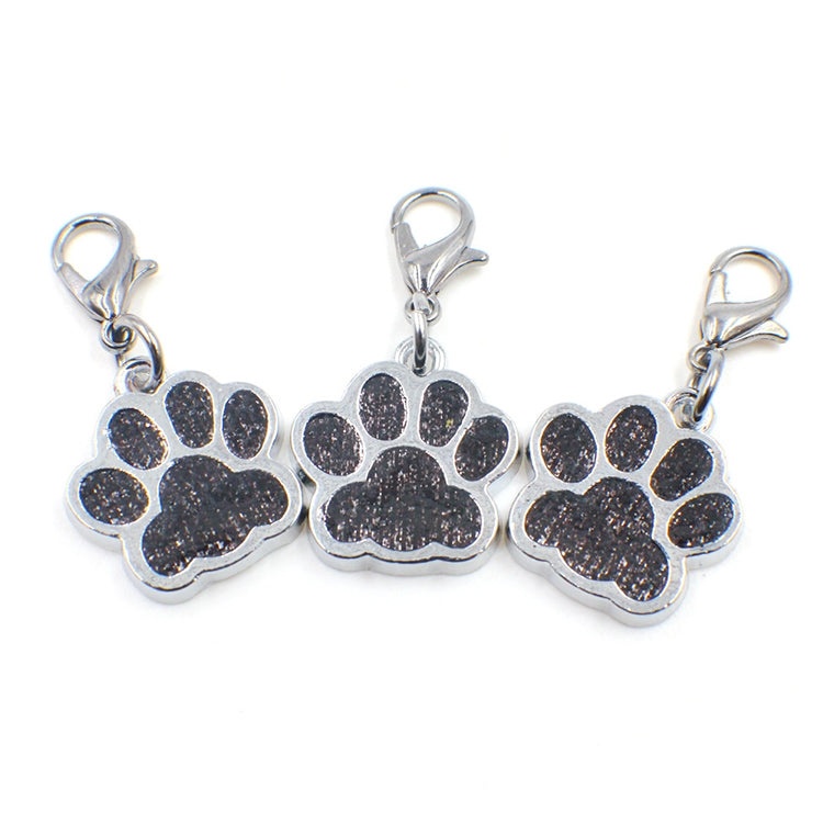 10 PCS Enamel Cat Dog  Bear Paw Prints Key Chain Jewelry Making