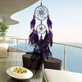 Creative Weaving Crafts Purple Feather Beads Dream Catcher Wall Hanging Jewelry, Purple Feather  Beads Dream Catcher