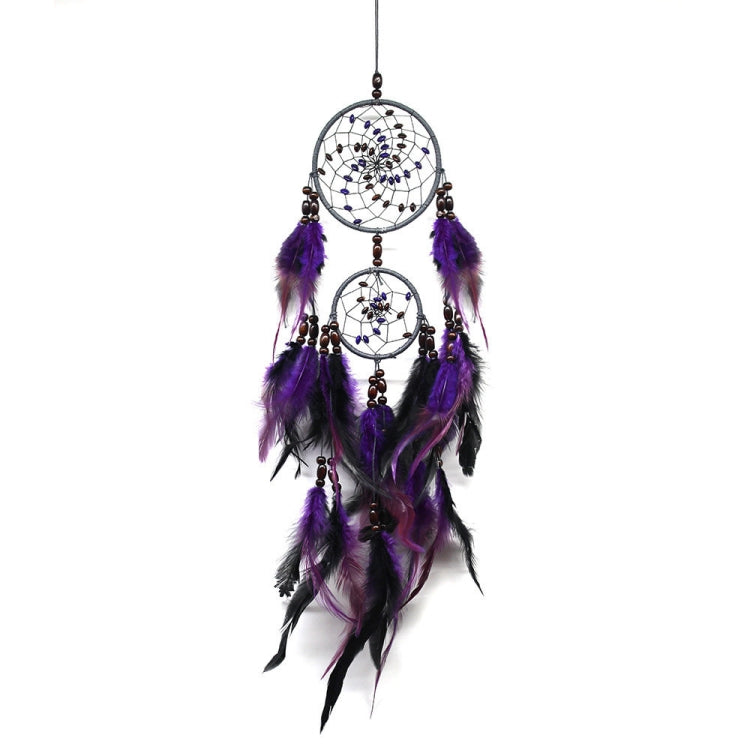 Creative Weaving Crafts Purple Feather Beads Dream Catcher Wall Hanging Jewelry, Purple Feather  Beads Dream Catcher