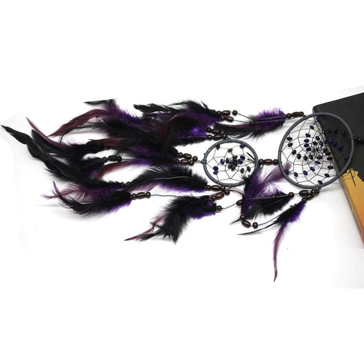 Creative Weaving Crafts Purple Feather Beads Dream Catcher Wall Hanging Jewelry, Purple Feather  Beads Dream Catcher