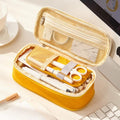 Simple Primary Junior High School Student Stationery Bag Flexible Pencil Case Large Capacity Mesh Pencil Case