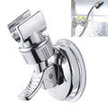 Shower Head Handset Holder Chrome Bathroom Wall Mount Adjustable Suction Bracket, Fully Plated