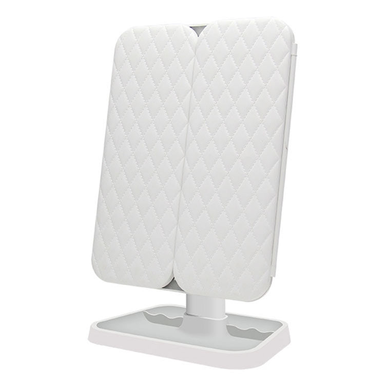 Simple & Stylish LED Three-Fold Square Makeup Mirror, Plug-in Monochrome Lamp, Charging Model Monochrome Lamp, Charging Model Three-color Light
