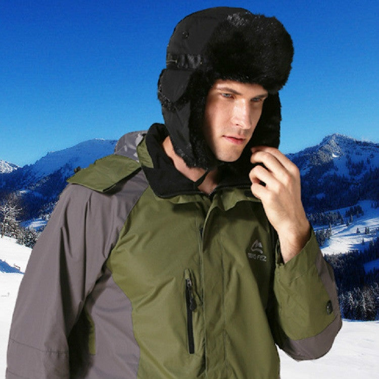 Winter Outdoor Padded Adjustable Head Circumference Ski Hat Warm Ear Protected Cap Flight Hats, Black Black Fur, Black Brown Fur, Dark Blue Black Fur, Dark Blue Brown Fur, Gray Black Fur, Gray Brown Fur, Army Green Black Fur, Army Green Brown Fur      ...