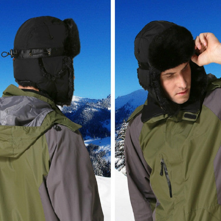 Winter Outdoor Padded Adjustable Head Circumference Ski Hat Warm Ear Protected Cap Flight Hats, Black Black Fur, Black Brown Fur, Dark Blue Black Fur, Dark Blue Brown Fur, Gray Black Fur, Gray Brown Fur, Army Green Black Fur, Army Green Brown Fur      ...