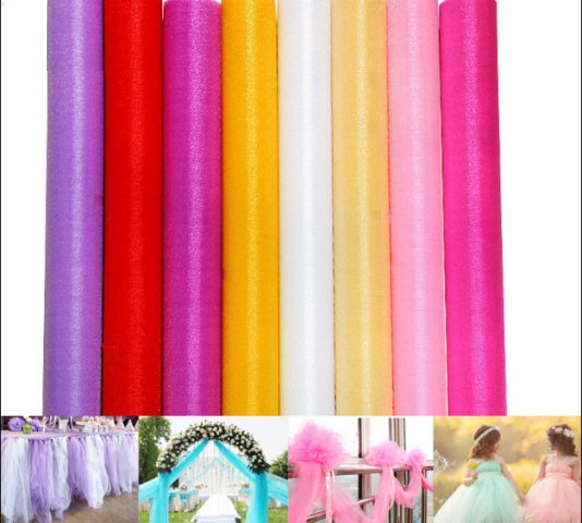 3pcs Tulle Roll Crystal Fabric Organza Tulle Roll Spool Decoration for Wedding Birthday Party, Size:2.5mx48cm, Red, Dark Pink, Light Pink, Light Purple, Dark Purple, Sky Blue, Royal Blue, White, Yellow, Green, Orange, Black, Rose Red