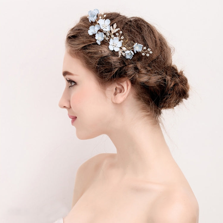 Fashion Flower Hair Combs Headdress Prom Bridal Wedding Hair Accessories Gold Leaves Hair Jewelry Hair Pins, Blue 1 flower, Blue 2 flower, Blue hair comb, Blue big size, Pink 1 flower, Pink 2 flower, Pink hair comb, Pink big zise, Purple 1 flower      ...