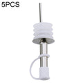 5 PCS Glass Bottle Stopper Stainless Steel Oil Stopper Silicone Stopper, White Hat Straight Mouth, White Hat Automatic Cap, Black Hat Straight Mouth, Black Hat Automatic Cap